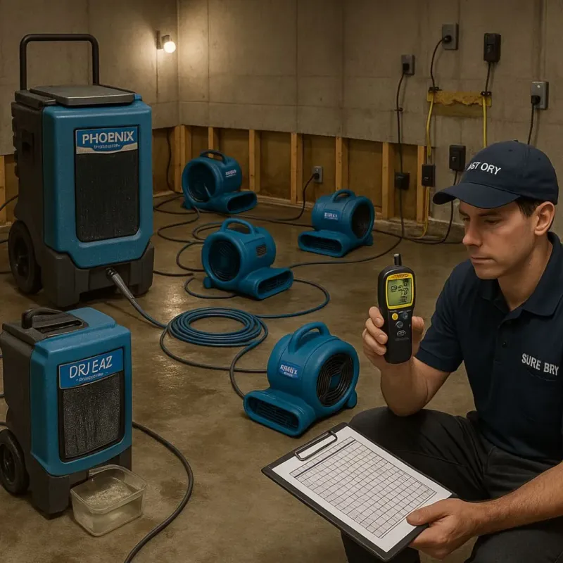 Structural Drying and Dehumidification process in Glen Ellyn, IL